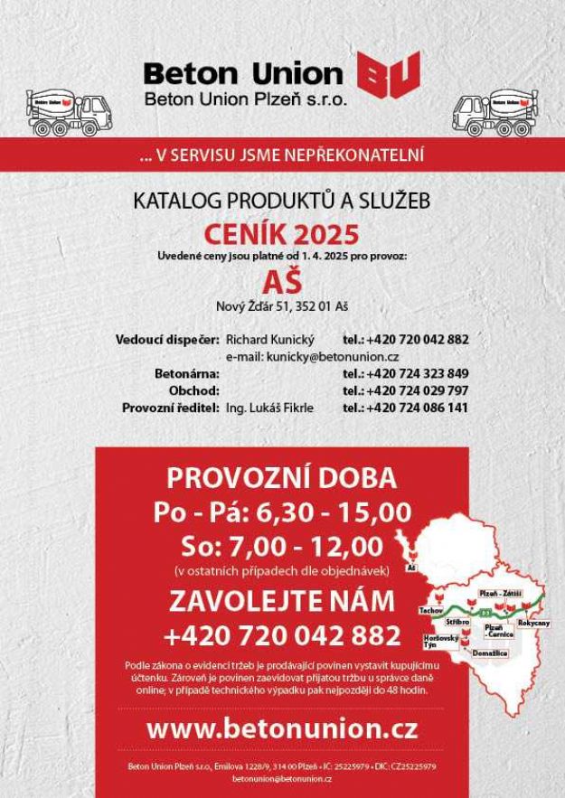 Ceník 2025 - platnost od 1. 4. 2025