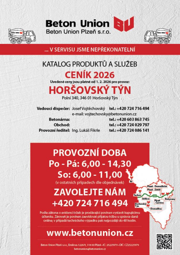 Ceník 2026 - platnost od 1. 2. 2026