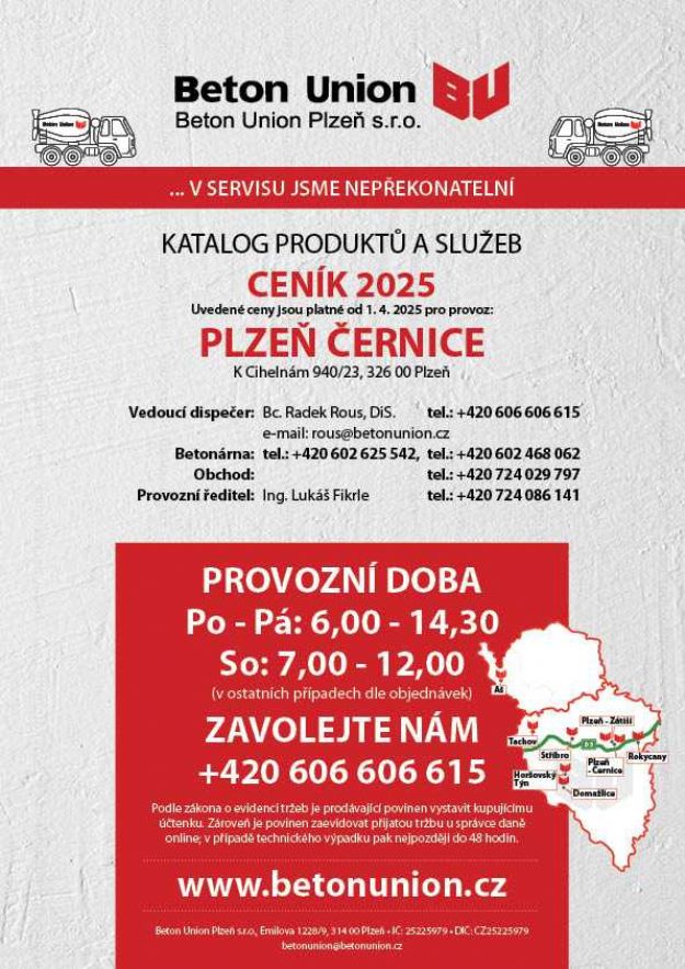 Ceník 2025 - platnost od 1. 4. 2025