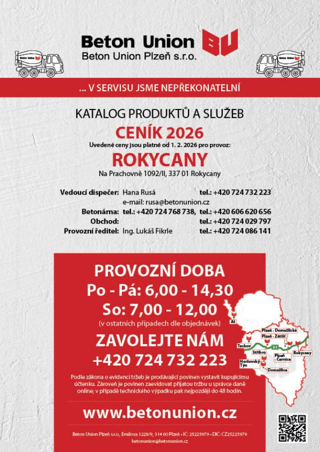 Ceník 2026 - platnost od 1. 2. 2026