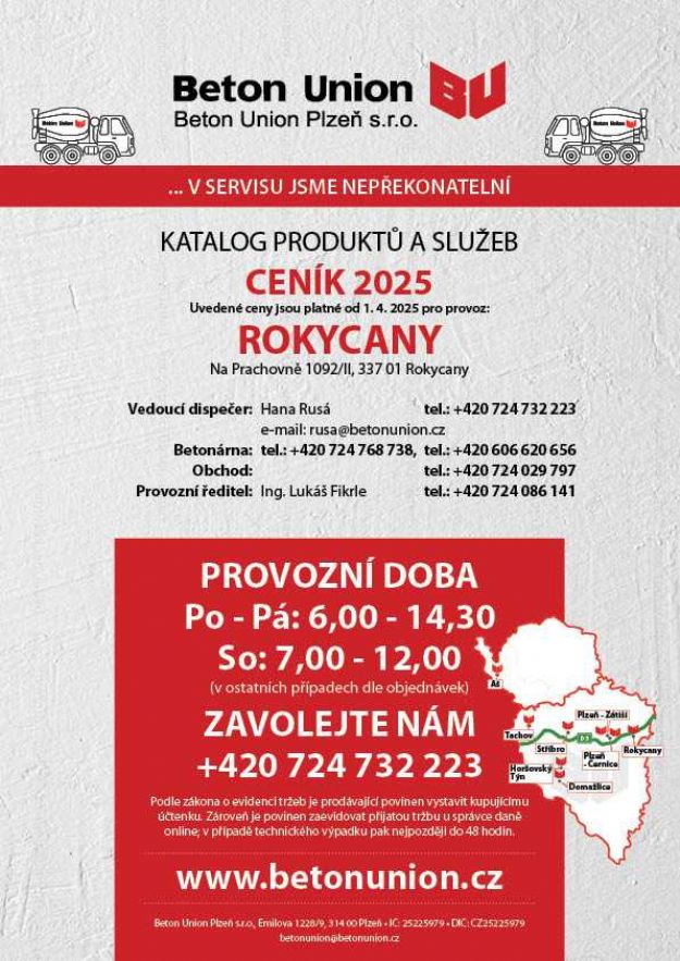 Ceník 2025 - platnost od 1. 4. 2025