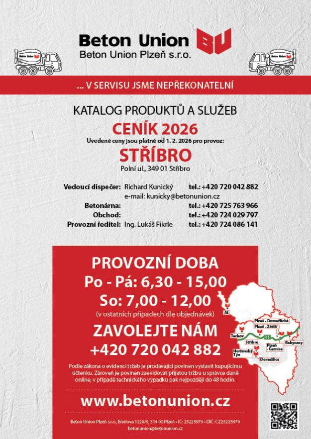 Ceník 2026 - platnost od 1. 2. 2026