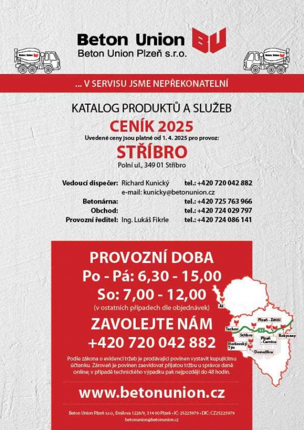 Ceník 2025 - platnost od 1. 4. 2025